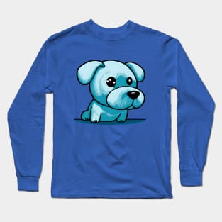 Blue Poodle Long Sleeve T-Shirt